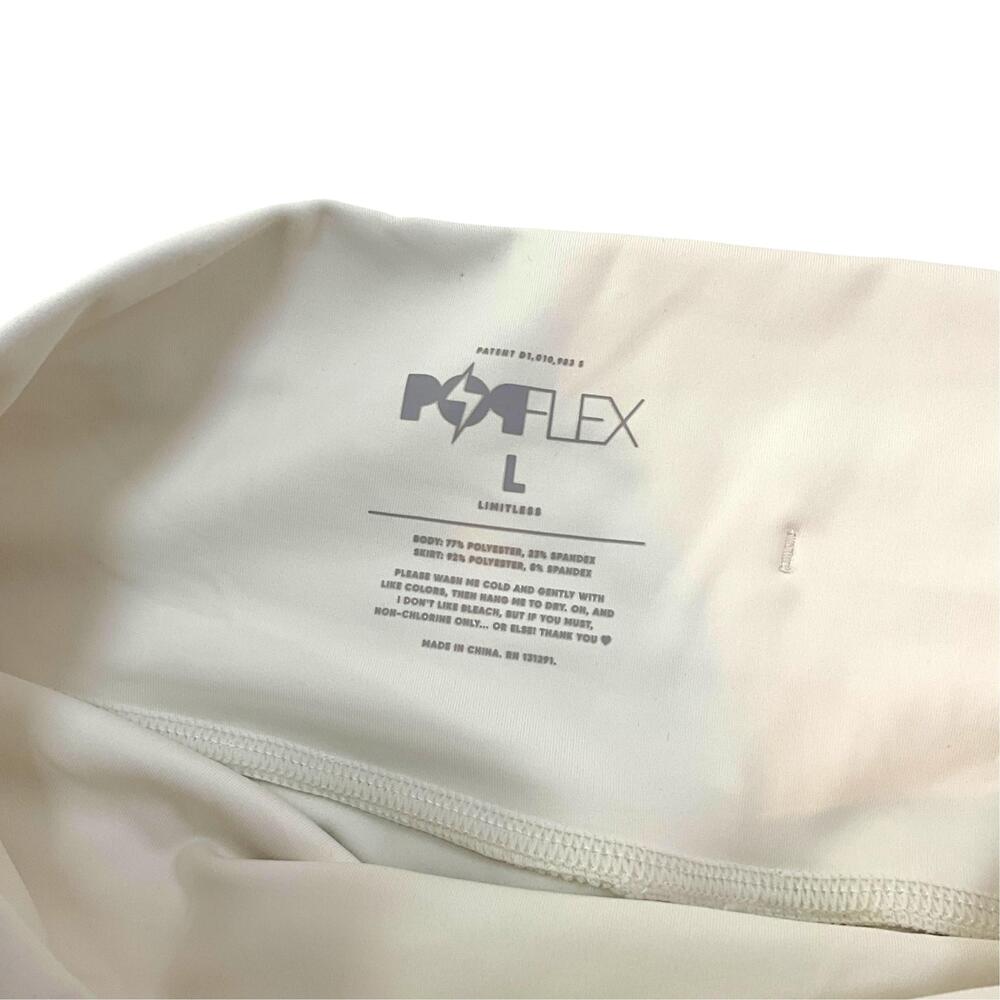 POPFLEX Pirouette Skirt Womens Large Off White Mesh Lined Drawstring Tennis - Picture 5 of 9